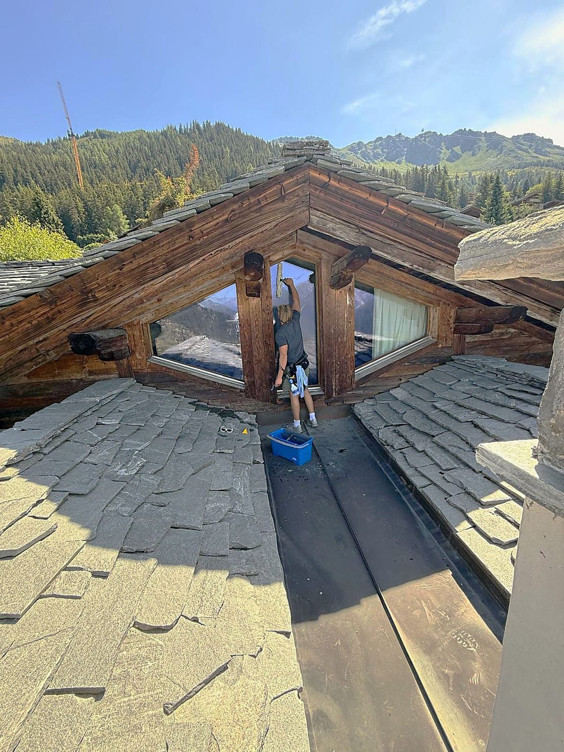 A chalet and its grounds in the Val de Bagnes maintained by Alpine Clear.