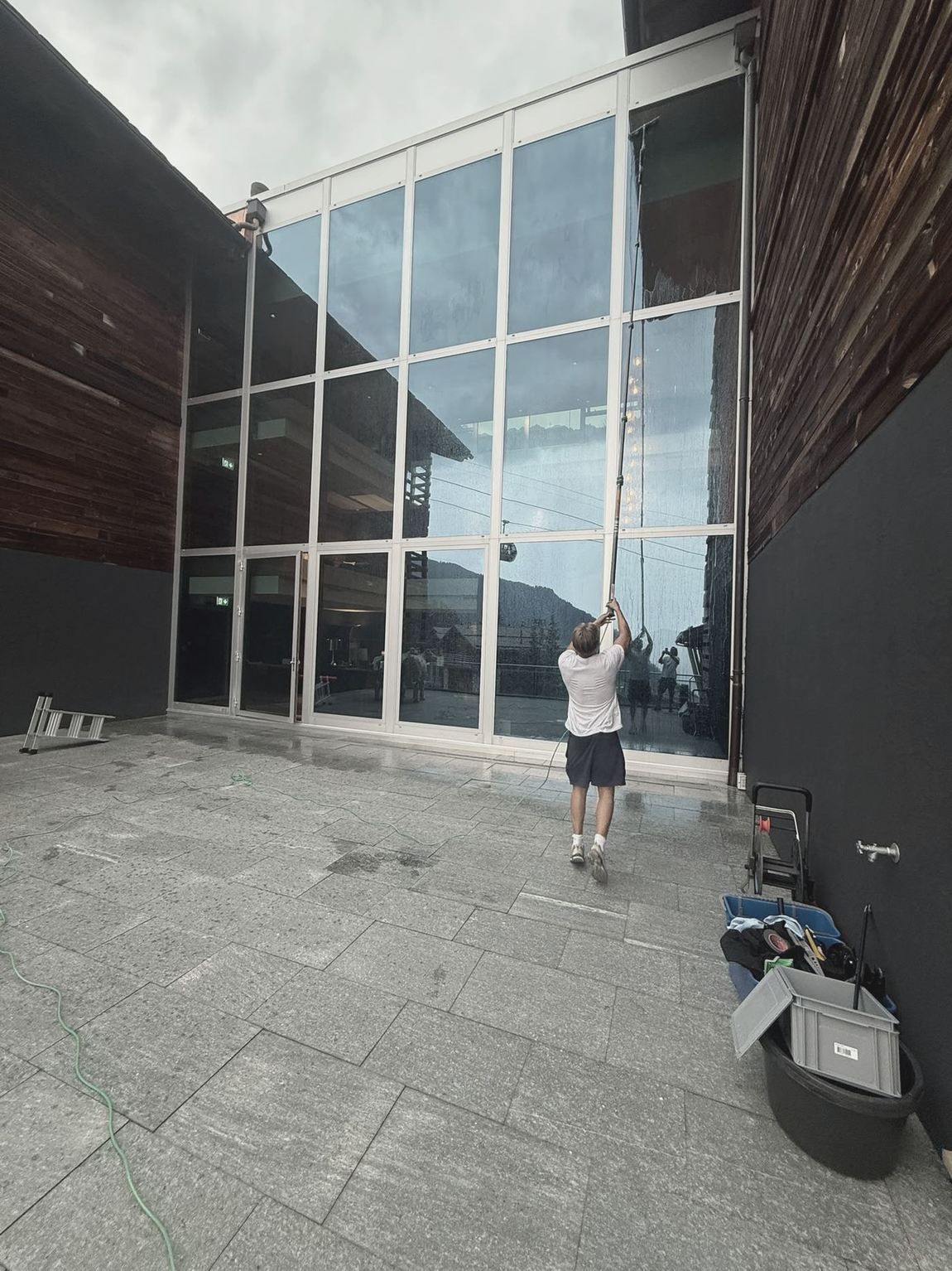 Glazed elevation before cleaning.